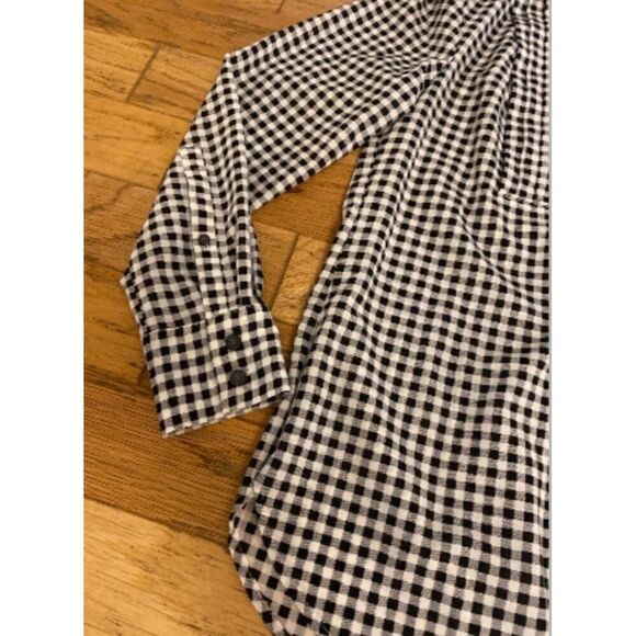 J.Crew Women's XS Black & White Checkered Long-Sleeve Shirt - Picture 3 of 9